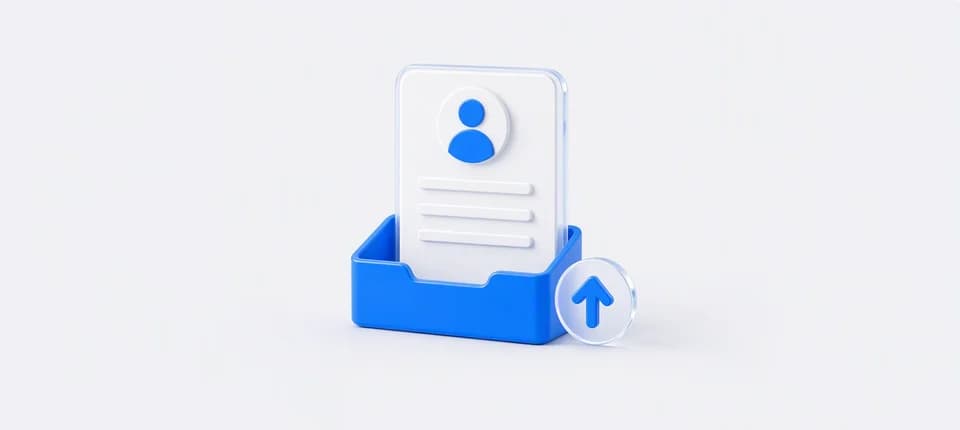 A resume and upload arrow in an application tray